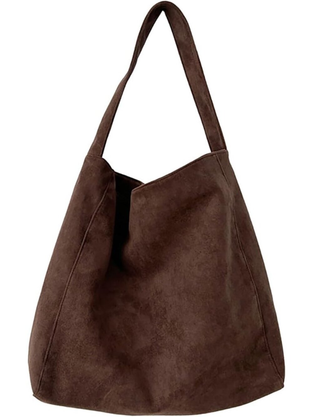 Brown Suede Bags for Women - Large Slouchy Brown Hobo Tote Handbag, Faux Suede S
